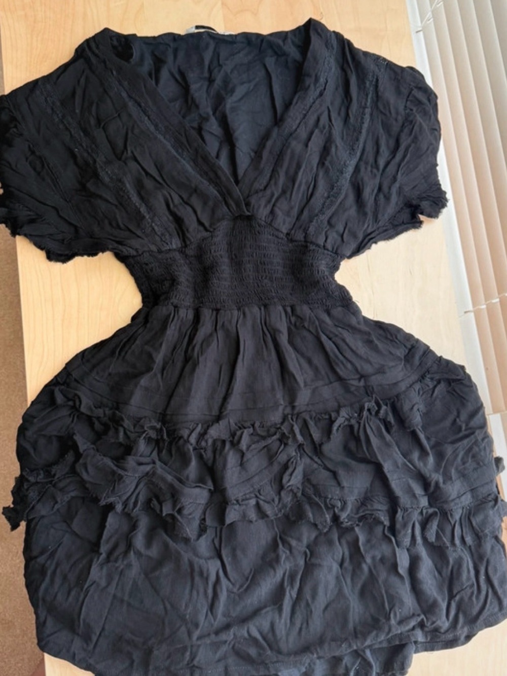 Stradivarius black ruffle dress